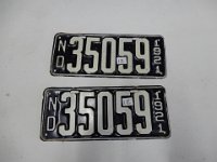 12 -  MATCHED PAIR OF 1921 ND LICENSE PLATES