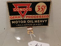 61 - CONOCO OIL RACK SIGN, DST, 4" X 6.5"
