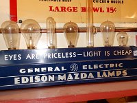 92 - GENERAL ELECTRIC MAZDA LAMPS TIN LITHO DISPLAY W/ BULBS