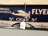 97 - FLYER CIGAR CARDBOARD SIGN IN WOOD FRAME