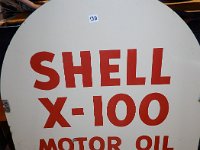 138 - SHELL X-100 TOMBSTONE SIGN, DSP, 27" X 35"