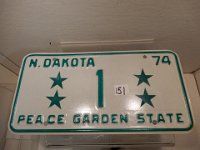 151 - 1974 ND #1 LICENSE PLATE (GOVERNORS)