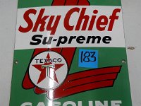 183 - SKY CHIEF SUPREME PETROX PUMP PLATE. 1959, 12" X 18"