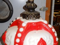 211 - RED CROWN GLOBE MADE INTO A TABLE LAMP
