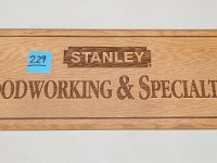 229 - STANLEY WOODWORKING TOOLS SIGN, 9" X 29"