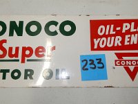 233 - CONOCO MOTOR OIL SST SIGN, 6" X 17"