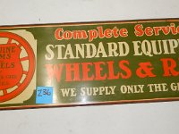 236 - STANDARD WHEELS AND RIMS SST SIGN, 11" X 35"