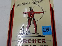 280 - ARCHER OIL SST SIGN, 10" X 14", AAA SIGN CO.