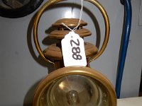 288 - BRASS CARRIAGE LAMP, CRACKED LENS