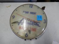 318 - HAMILTON WATCHES CLOCK, CRACKED PLASTIC LENS