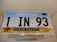 357 - ND "1 IN 93" LICENSE PLATE