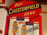 424 - CHESTERFIELD CIGARETTES FLANGE SIGN, 13" X 17"