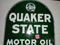 502 - QUAKER STATE MOTOR OIL DST TOMBSTONE SIGN, 26" X 29"