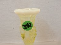 342 - OPALESCENT VASELINE GLASS HAND VASE