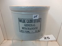 25 - RED WING 10# BUTTER CROCK WITH WILDE CASH STORE, WILTON, ND ADVERTISING