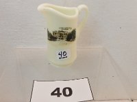 40 - PICTORIAL CUSTARD GLASS PITCHER WITH ND STATE CAPITAL