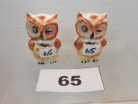 65 - SHAWNEE OWL SHAKERS WITH GOLD TRIM