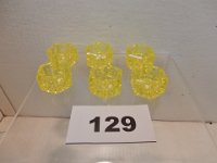 129 - SET OF 6 VASELINE GLASS OPEN SALTS