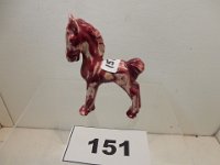 151 - HORSE FIGURINE SIMILAR TO WPA HORSE FIGURINE, SIGNED ALDEEN WELSCH ON FRONT HOOFS AND DATED 1951 ON REAR HOOFS