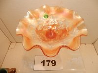 179 - FOOTED CARNIVAL GLASS BOWL
