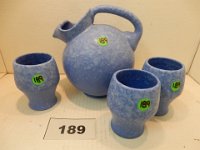 189 - DICKOTA BALL PITCHER WITH 3 TUMBLERS