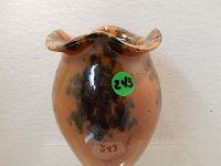 243 - DICKOTA VASE WITH MOTTLED GLAZE AND FLUTED TOP