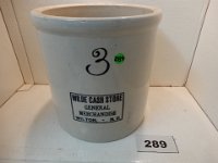 289 - RED WING 3 GALLON CROCK WITH "WILDE CASH STORE, WILTON, ND" ADVERTISING