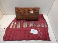 191) KEEN KUTTER SILVERWARE (KNIVES AND FORKS) AND WOOD BOX
