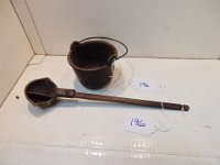 196) CAST IRON LEAD POT AND DIPPER