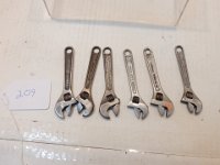 209) GROUP OF SIX 4" ADJUSTABLE WRENCHES