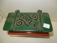 93)  CAST IRON IMPLEMENT TOOL BOX (REPAINTED)