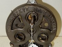 100) HAWKEYE ROPE MAKER (REPAIRED, MISSING HANDLE, WRENCH WELDED)