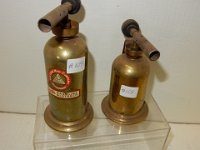 109) PAIR OF SMALL BRASS BLOW TORCHES
