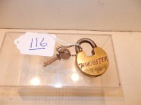 116) WINCHESTER BRASS LOCK WITH KEY