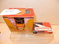 431) WINCHESTER SOLVENT IN ORIGINAL BOX (ONLY ONE BOTTLE) AND WINCHESTER FLASHLIGHT BULB BOX