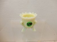 338 - FOOTED CUSTARD GLASS TOOTHPICK HOLDER