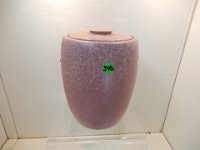 340 - DICKOTA PINK COOKIE JAR OR CANNISTER JAR - ONE TAB HANDLE BROKEN