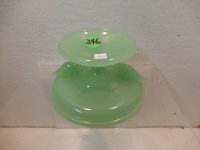 346 - JADITE GLASS BIRD COMPOTE
