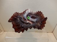 359 - PURPLE SLAG GLASS FLUTED BOWL