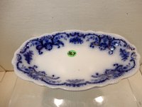 367 - FLOW BLUE OVAL DISH