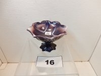 16 - WESTMORELAND GLASS PURPLE SLAG GLASS COMPORT