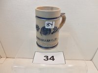 34 - SCHLITZ SALT GLAZE ADVERTISING MUG