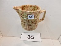 35 - SPONGEWARE PITCHER WITH RICHARDTON, ND ADVERTISING