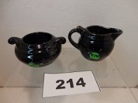 214 - DICKOTA BLACK CABLEWARE SUGAR AND CREAMER
