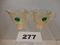 277 - AMBER FOSTORIA BAROQUE PATTERN SUGAR AND CREAMER