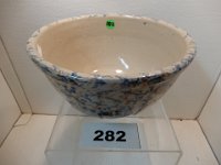 282 - RED WING PANELLED SPONGEWARE BOWL