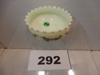 292 - CUSTARD GLASS BOWL WITH GOLD DECORATION