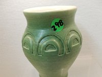 298 - WPA SCRAFFITO VASE, SIGNED JNS ND